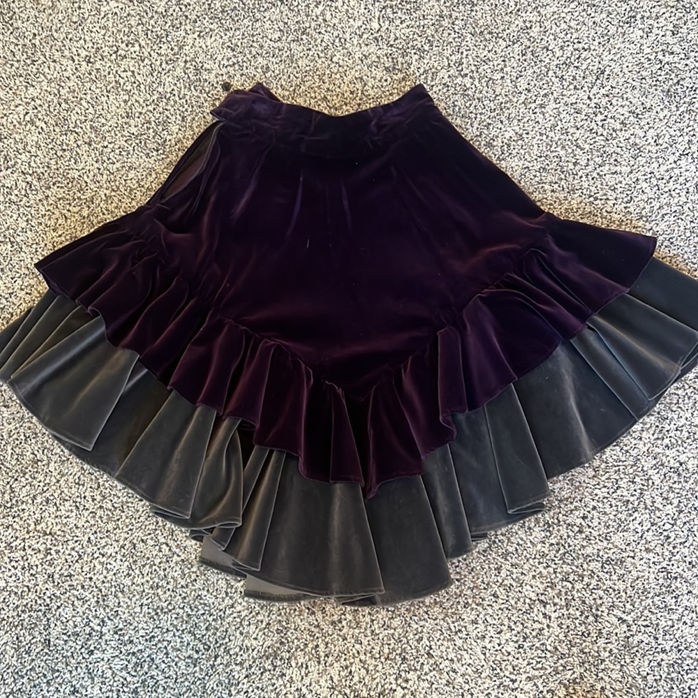 Vintage purple and gray velvet skirt. Made in Italy - Picture 8 of 11